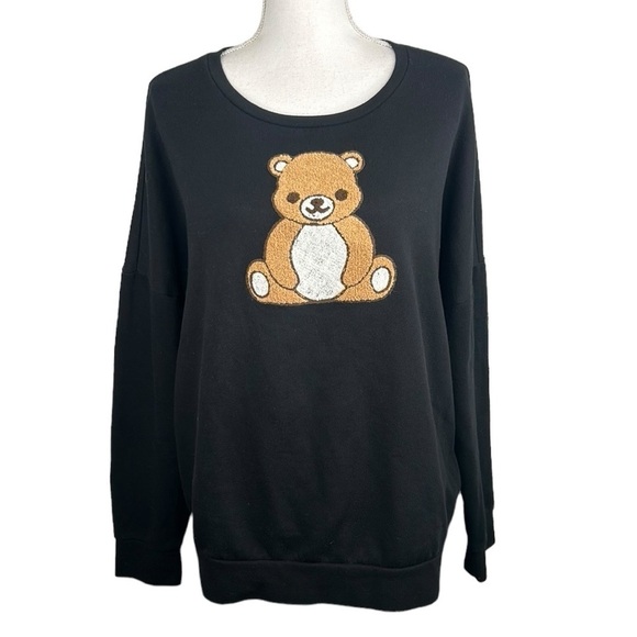 Hot Topic Tops - Hot Topic Black Teddy Bear Long Sleeve Crew Neck Sweatshirt Size 2X